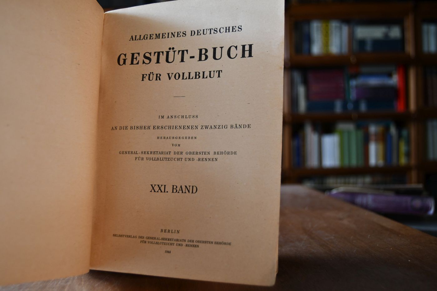 Allgemeines Deutsches Gestüt-Buch für Vollblut. XXI. Band.