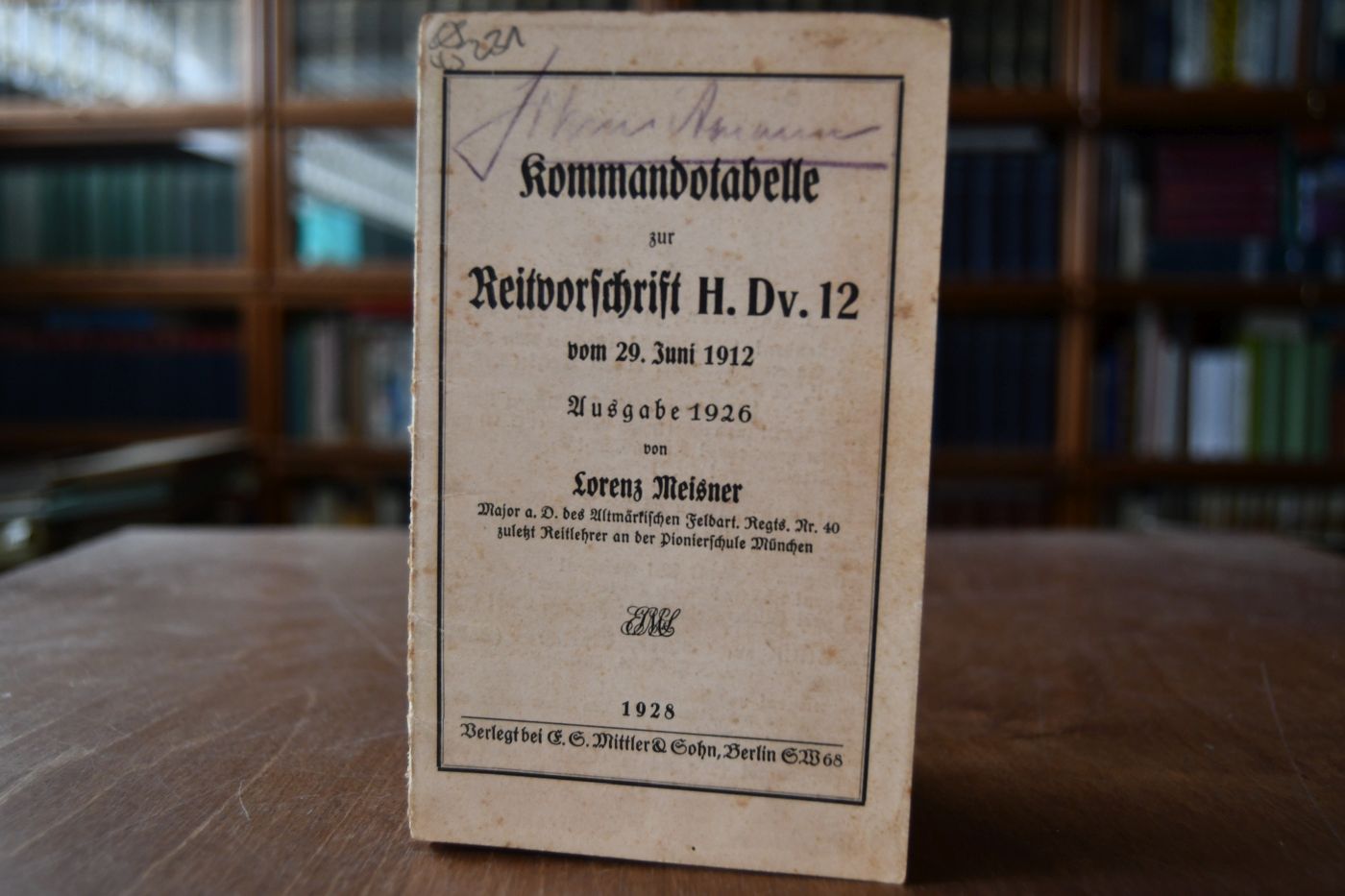 Kommandotabelle zur Reitvorschrift H.Dv. 12 vom 29. Juni 1926.