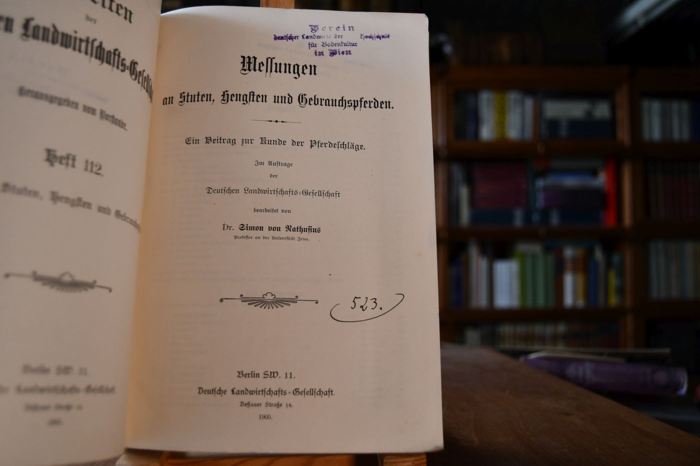 Messungen an Stuten, Hengsten und Gebrauchspferden. Ein Beitrag zur Kunde der Pferdeschläge.