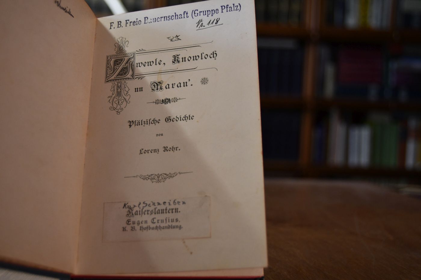 Zwewle, Knowloch un Marau`. Pfälzische Gedichte.