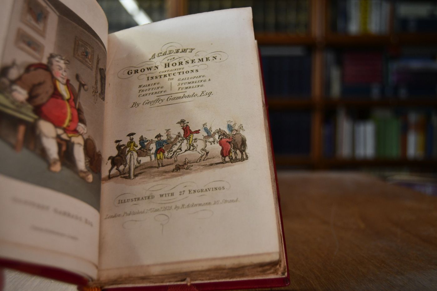 Academy for grown Horsemen, containing Instructions for Walking, Trotting, Cantering, Galopping, Stumbling, Tumbling.