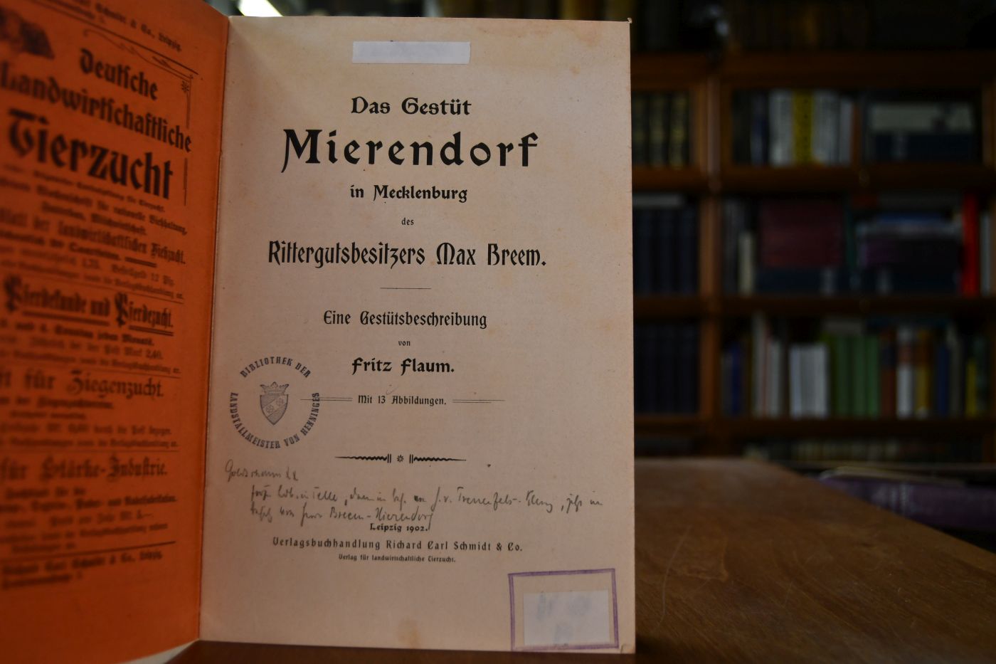 Das Gestüt Mierendorf in Mecklenburg des Rittergutsbesitzers Max Breem. Eine Gestütsbeschreibung.