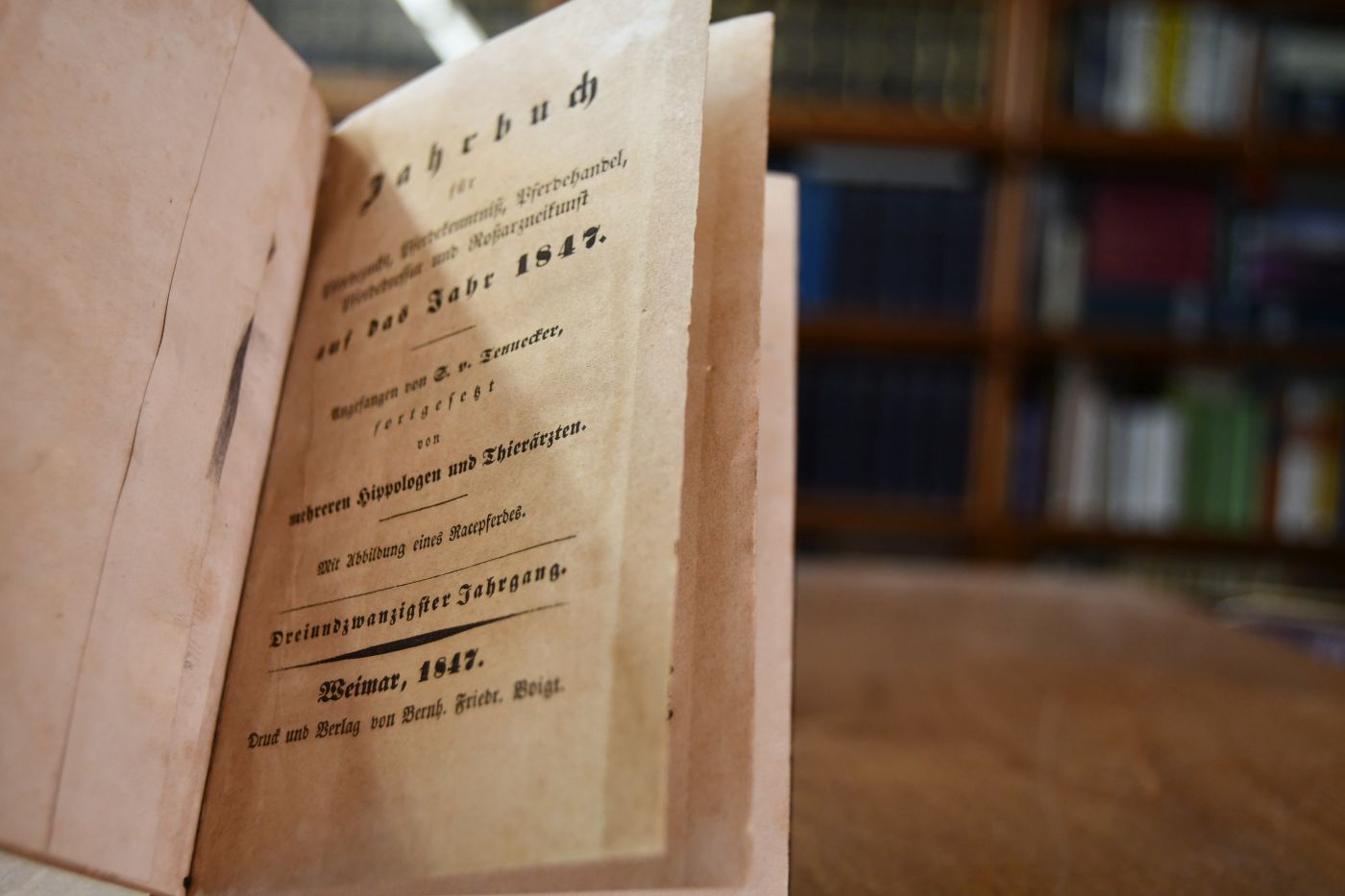 Jahrbuch für Pferdezucht, Pferdekenntniß, Pferdehandel, Pferdedressur und Roßarzneikunst auf das Jahr 1847. 23. Jahrgang. Angefangen von S. v. Tennecker, fortgesetzt von mehreren Hippologen und Thierärzten.
