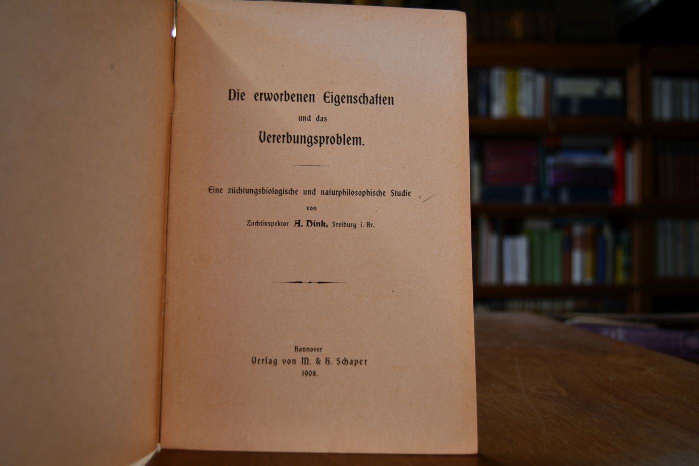 Die erworbenen Eigenschaften und das Vererbungsproblem. Eine züchtungsbiologische und naturphilosophische Studie.