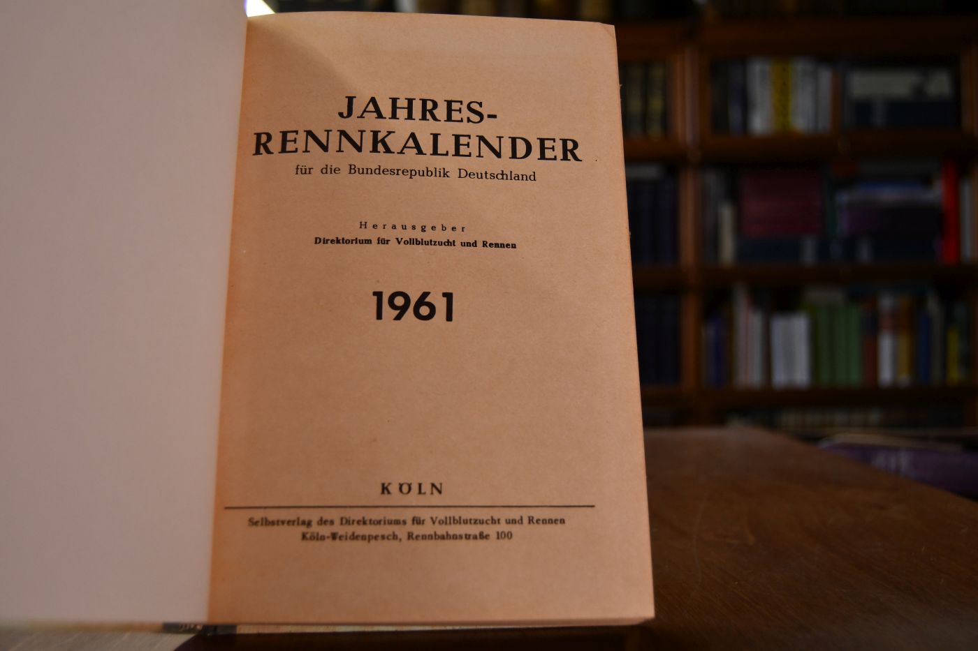 Jahres-Rennkalender für die Bundesrepublik Deutschland 1961.