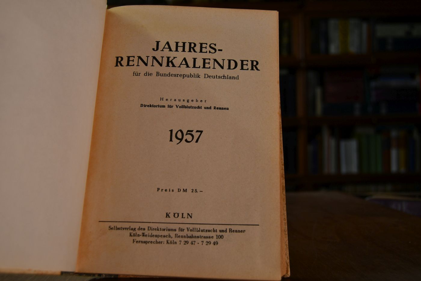 Jahresrennkalender für die Bundesrepublik Deutschland 1957.