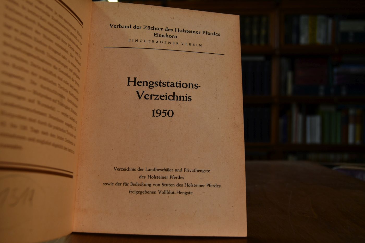 Hengststationsverzeichnis 1950.