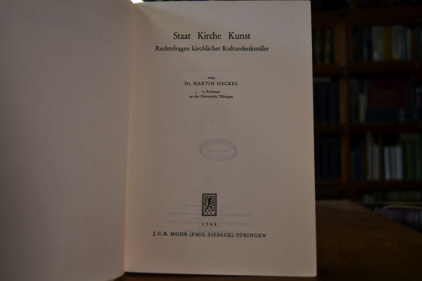 Staat, Kirche, Kunst. Rechtsfragen kirchlicher Kulturdenkmäler.