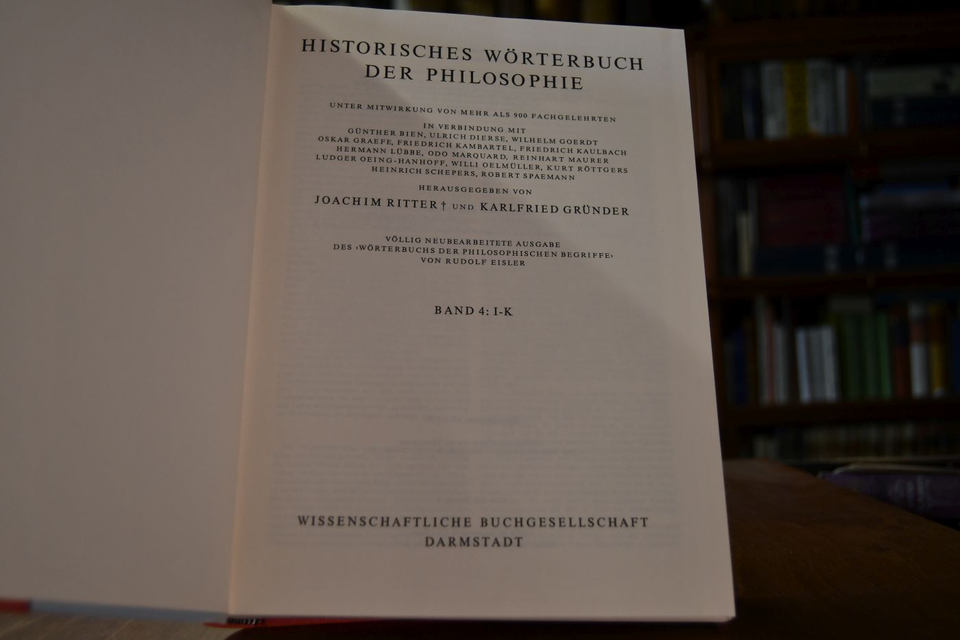 Historisches Wörterbuch der Philosophie. Bd. 4 I-K.