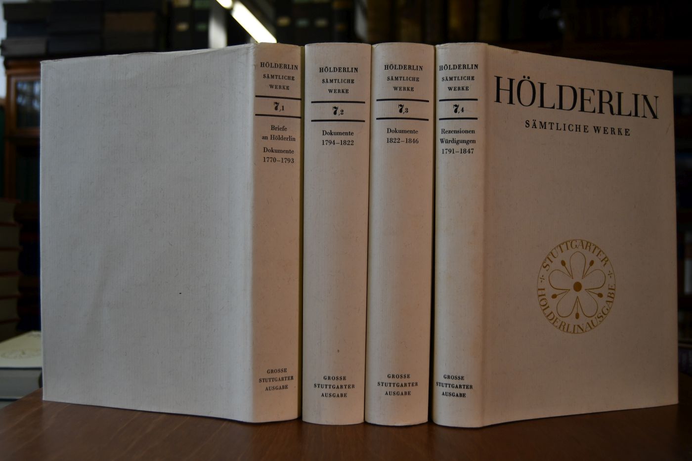 Hölderlin. Sämtliche Werke. 7. Band (Briefe an Hölderlin) in 4 Teilbänden.
