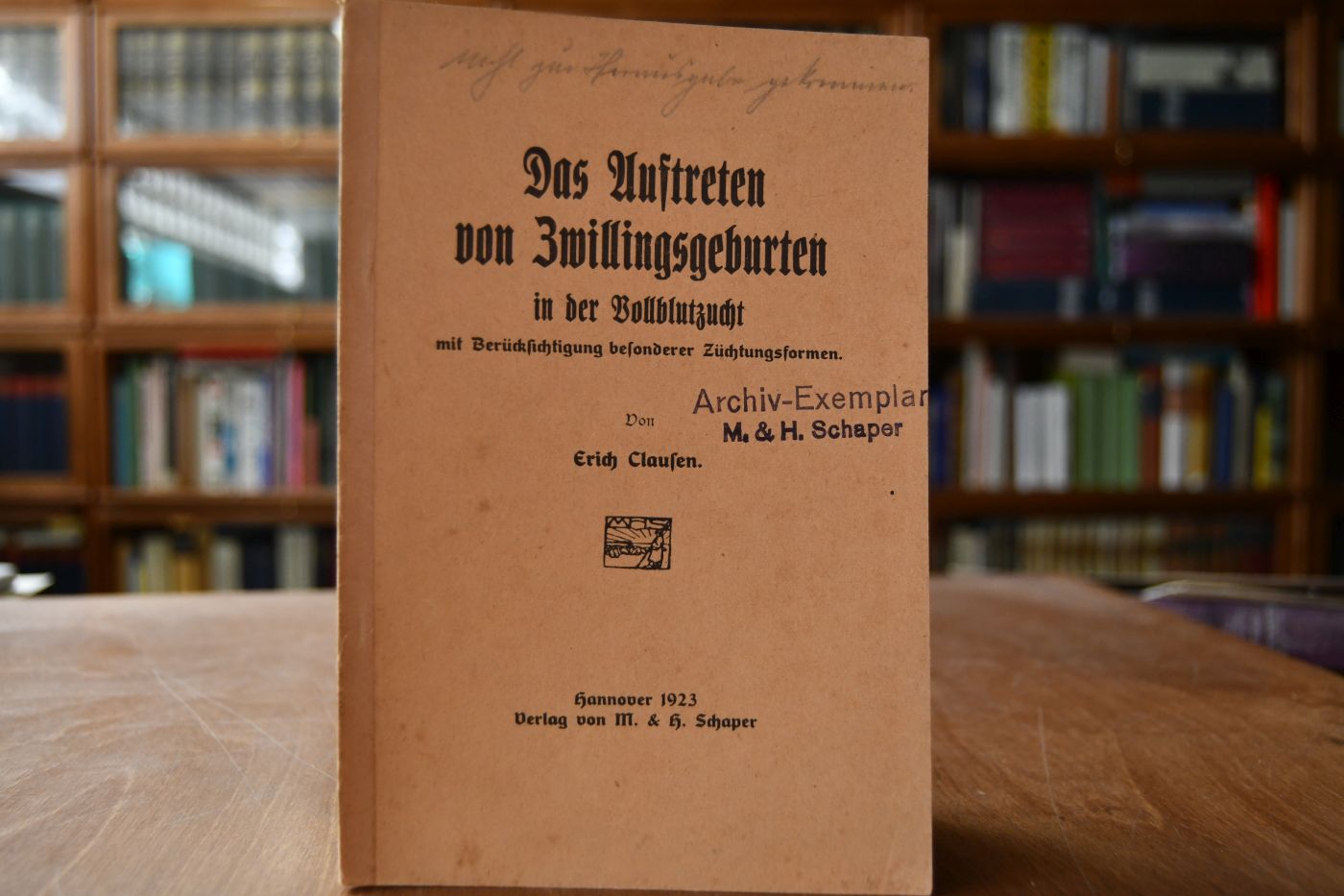 Das Auftreten von Zwillingsgeburten in der Vollblutzucht mit Berücksichtigung besonderer Züchtungsformen.