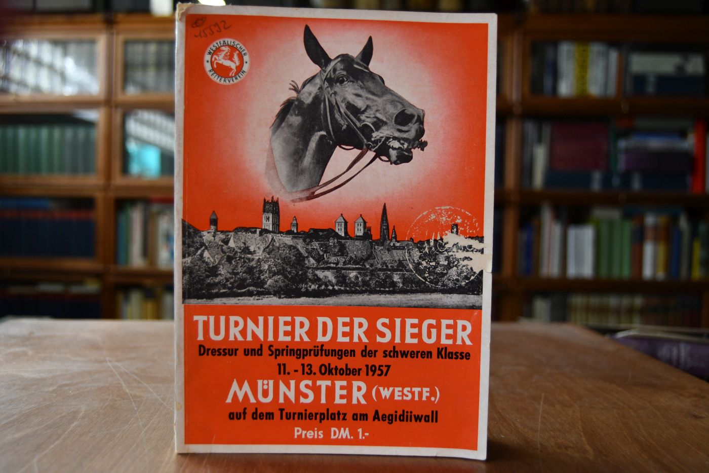 Turnier der Sieger. Dressur und Springprüfungen der schweren Klasse 11.-13. Oktober 1957, Münster (Westf.) auf dem Turnierplatz am Aegidiiwall.