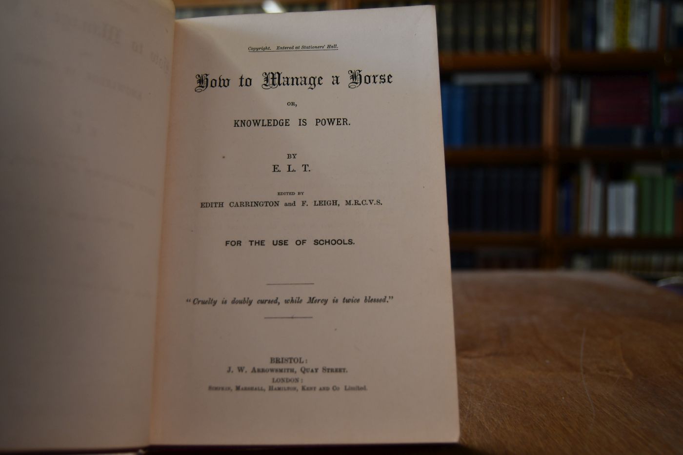 How to Manage a Horse or, Knowledge is Power.