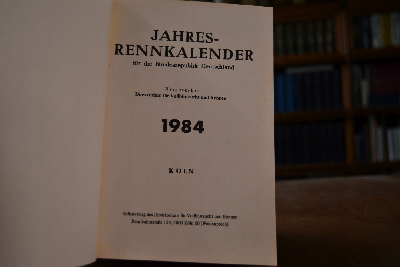 Jahres-Rennkalender für die Bundesrepublik Deutschland 1984.