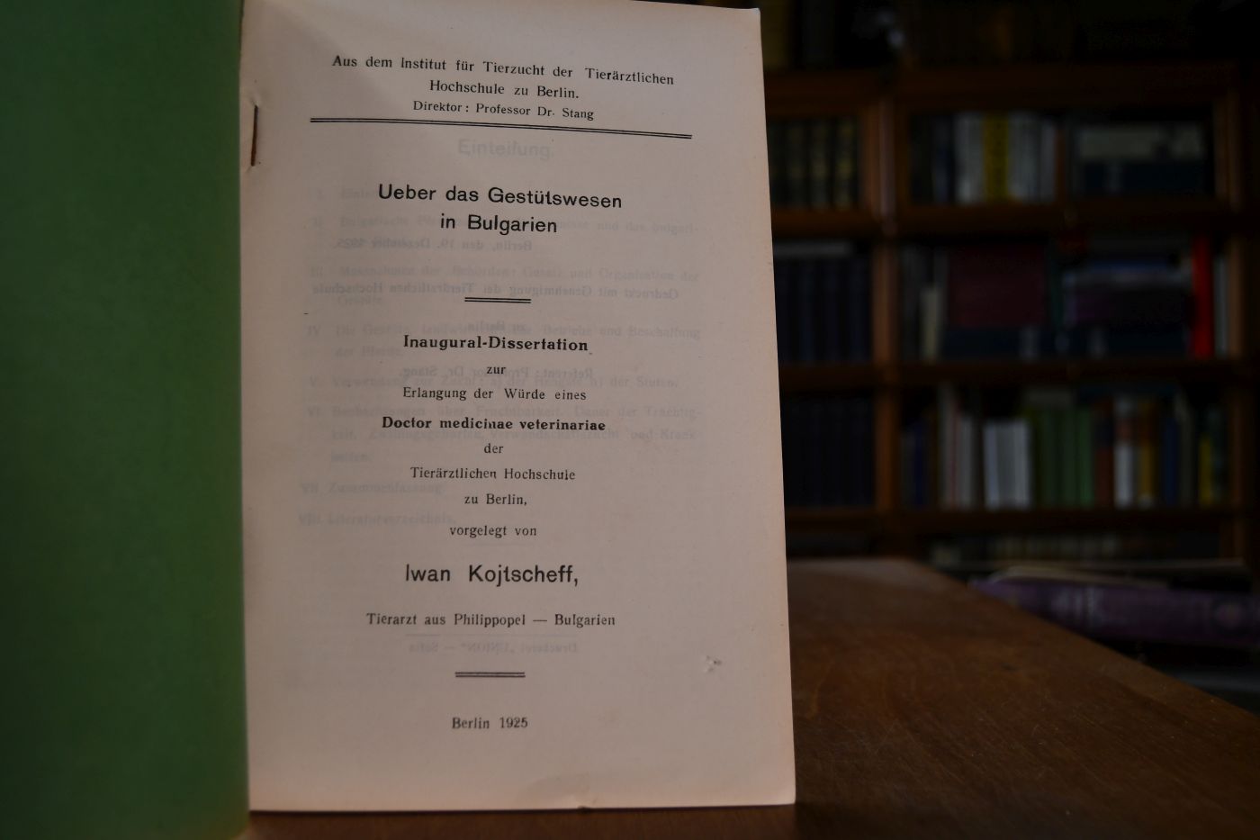 Ueber das Gestütswesen in Bulgarien.