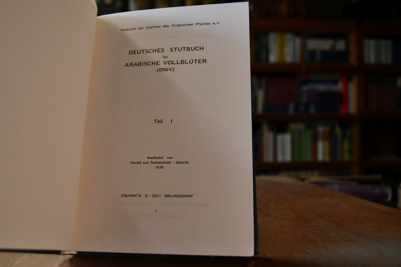 Deutsches Stutbuch für Arabische Vollblüter (DSbV) Teil I.