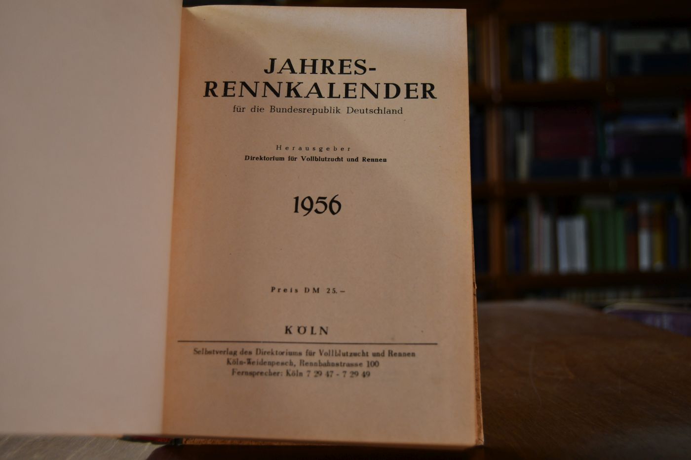 Jahres-Rennkalender für die Bundesrepublik Deutschland 1956.