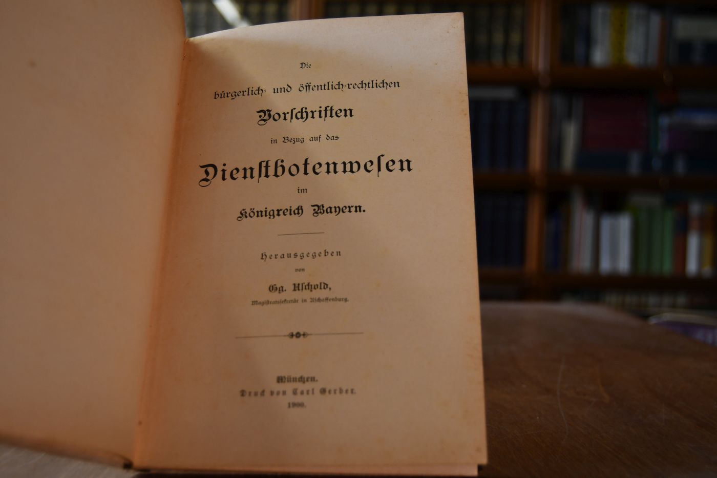 Die bürgerlich- und öffentlich-rechtlichen Vorschriften in Bezug auf das Dienstbotenwesen im Königreich Bayern.