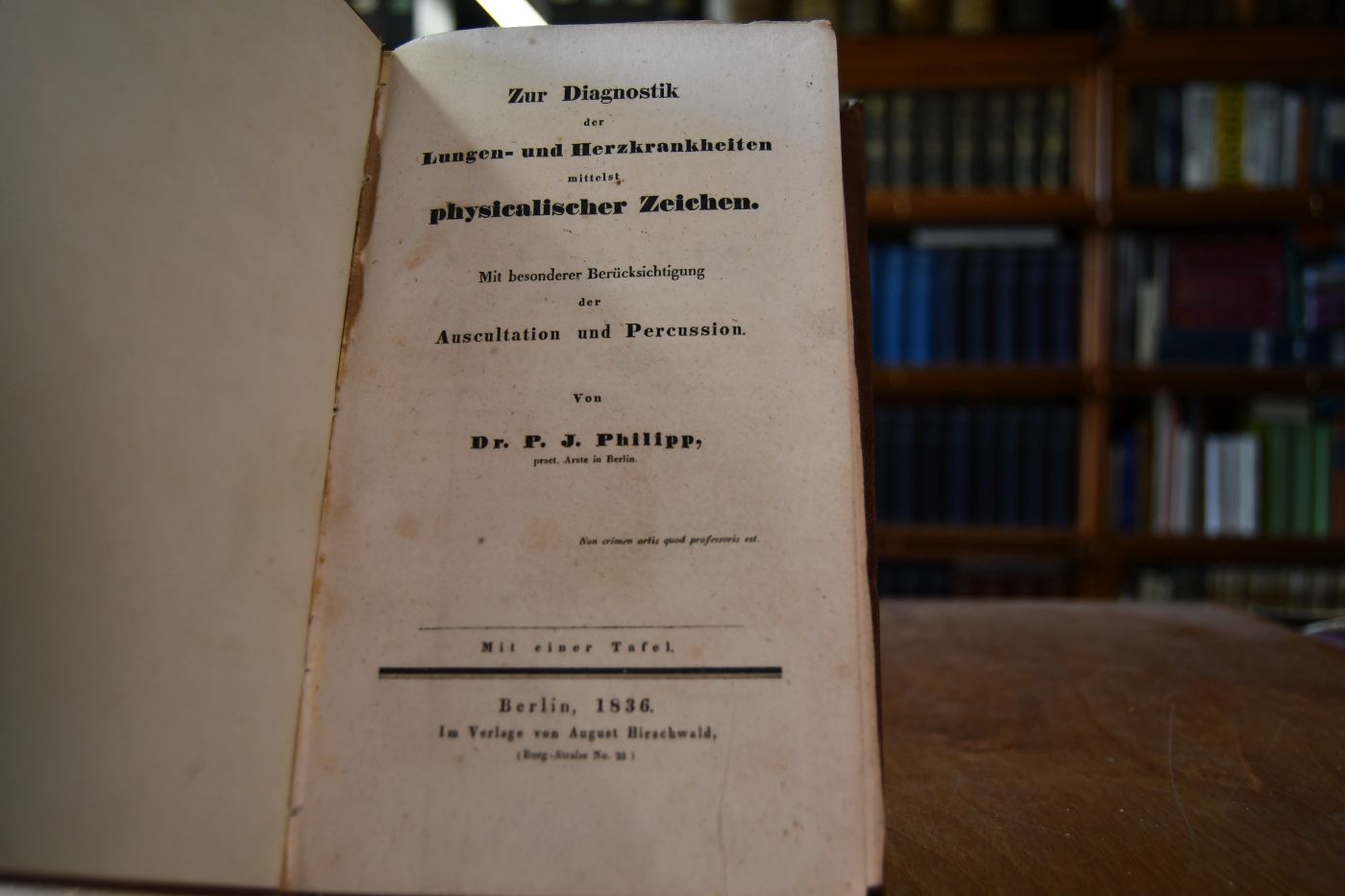 Zur Diagnostik der Lungen- und Herzkrankheiten mittelst physikalischer Zeichen. Mit besonderer Berücksichtigung der Auscultation und Percussion.
