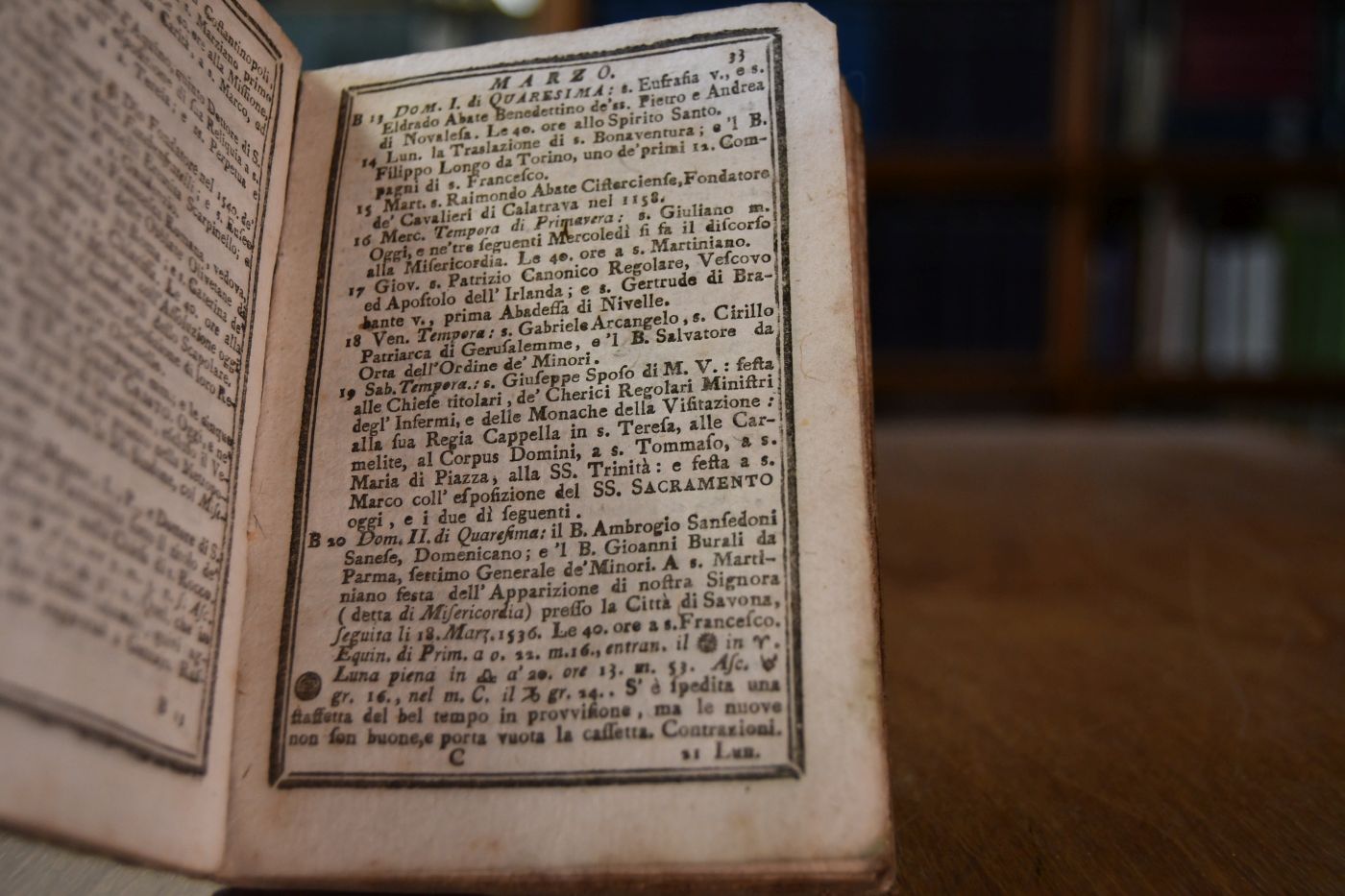 Il corso, delle stelle osservato dal pronostico moderno Palmaverde. Almanacco Piemontese per l`anno 1791.