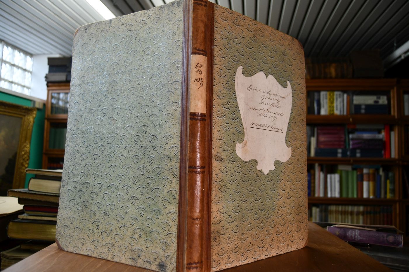 Rechnung über die Einnahmen und Ausgaben des Spitals und Leprosiorums zu Meßkirch für das Jahr vom 1. Juni 1838 bis 10. Jenner 1839, an welchem Tage die Verwaltung von dem bisherigen Verrechner an den neuen Verwalter übertragen wurde. Und ein zweiter Band, der vom 22. Januar bis zm 31. Mai 1839 reicht.
