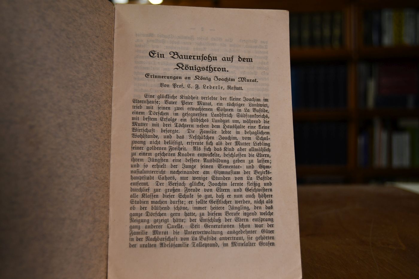 Ein Bauernsohn auf dem Königsthron. Erinnerungen an König Joachim Murat.