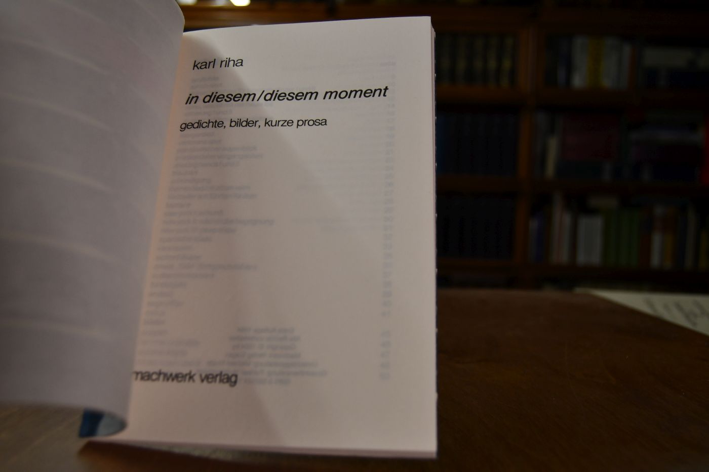 In diesem, diesem Moment. Gedichte, Bilder, kurze Prosa.