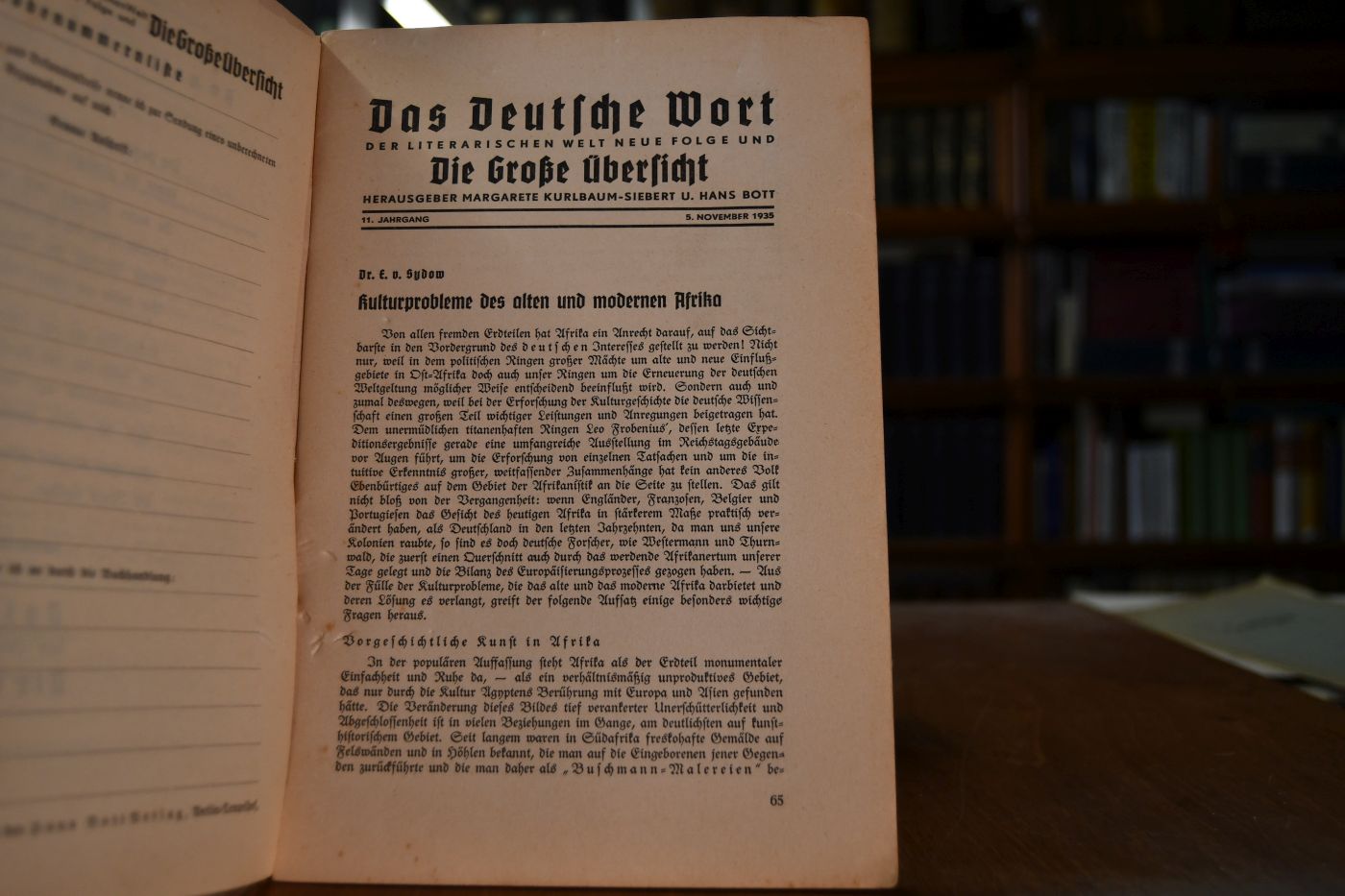 Das Deutsche Wort der literarischen Welt Neue Folge und Die Große Übersicht. 15 Hefte aus dem 11. und 12. Jahrgang (1935-1936).