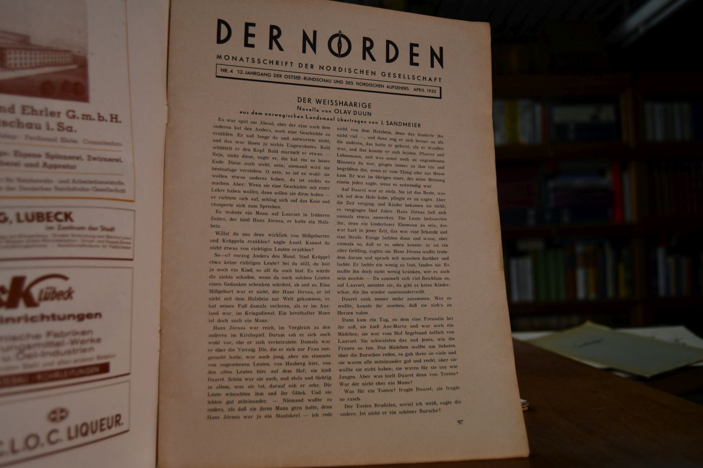Der Norden. Monatsschrift der Nordischen Gesellschaft. 12. Jahrgang 4 Hefte.