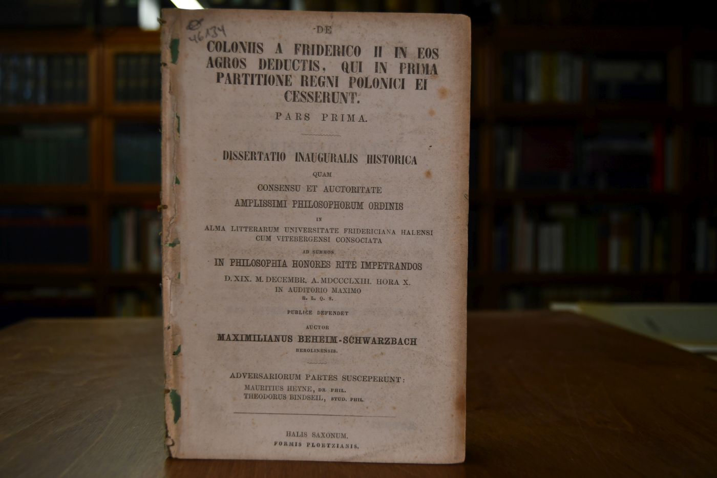 De Coloniis A Friderico Ii In Eos Agros Deductis, Qui In Prima Partitione Regni Polonici Ei Cesserunt.
