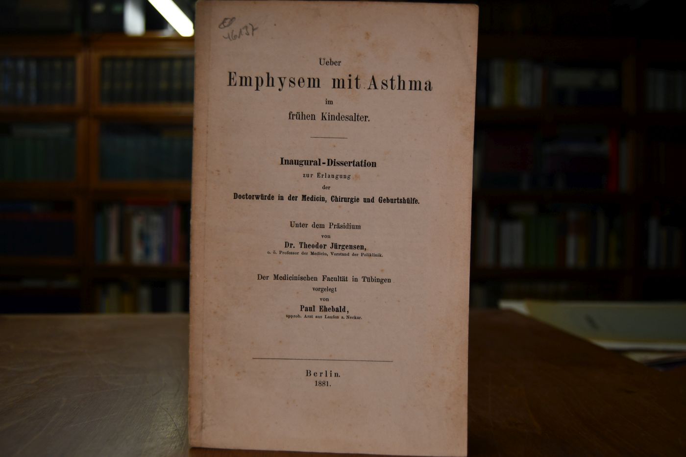 Ueber Emphysem mit Asthma im frühen Kindesalter.
