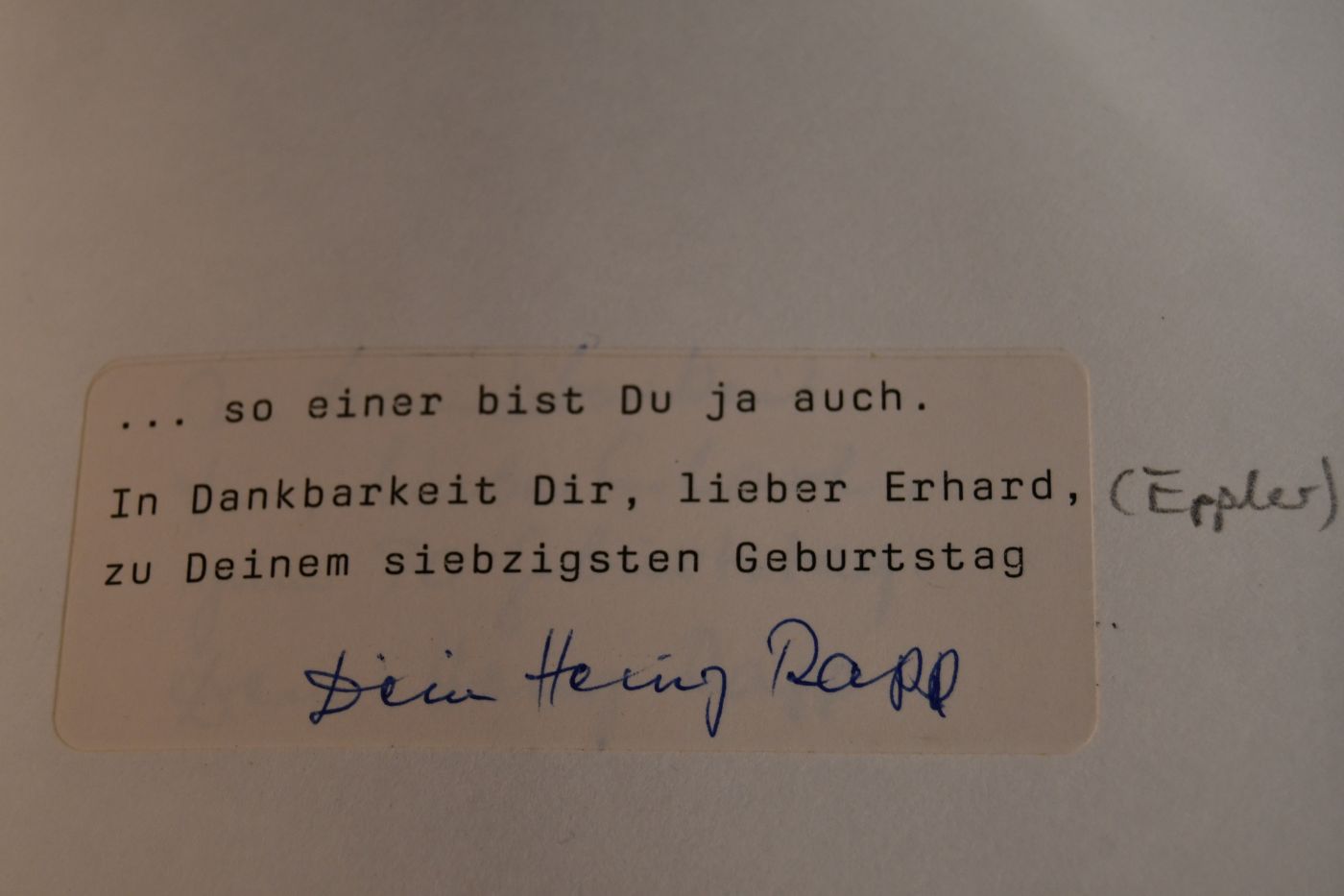 Der Mann mit den Bäumen.