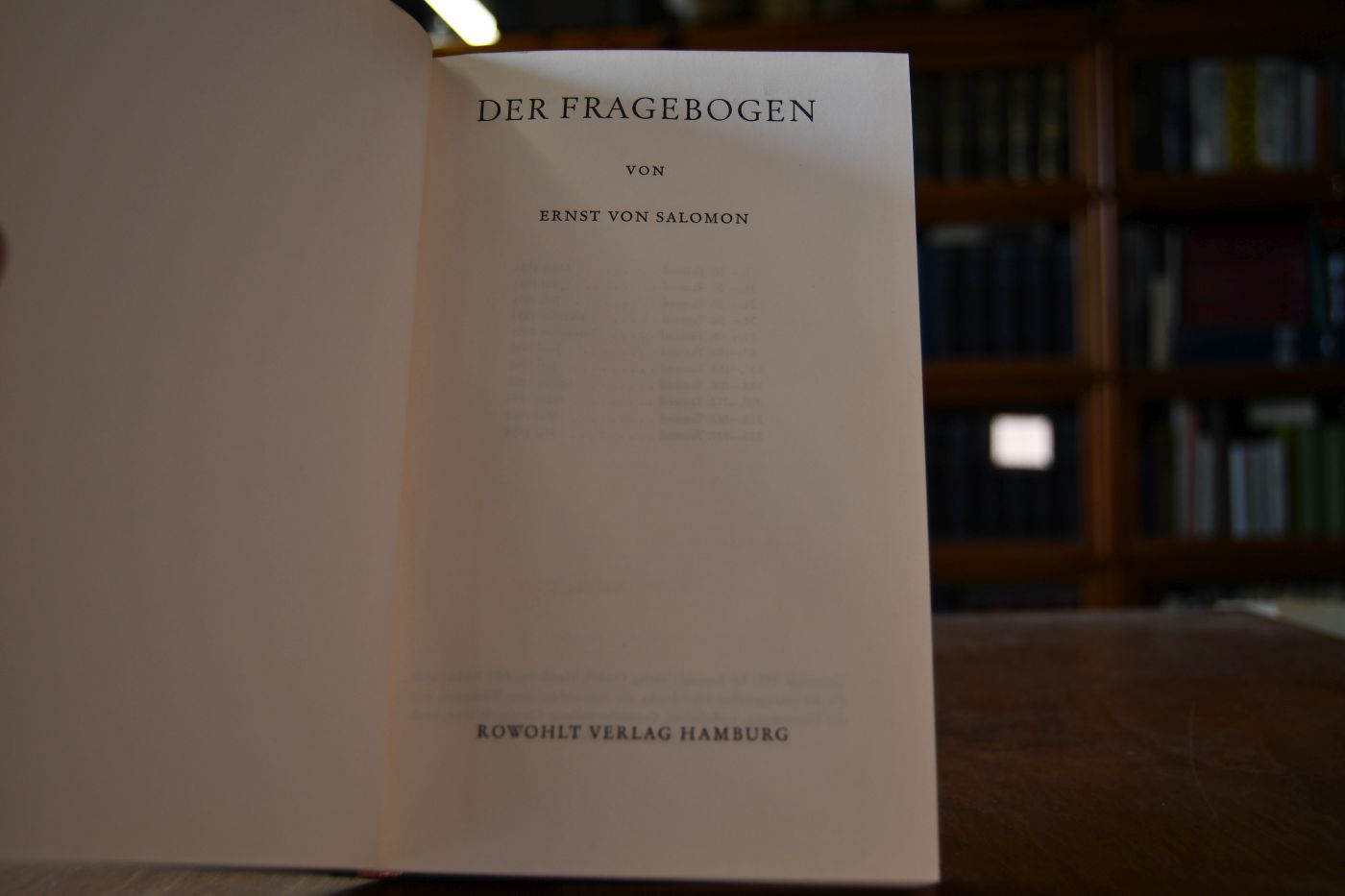 Der Fragebogen.