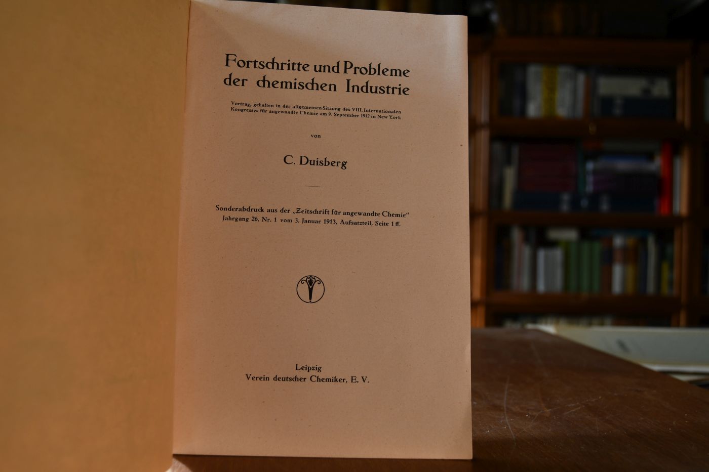 Fortschritte und Probleme der chemischen Industrie.