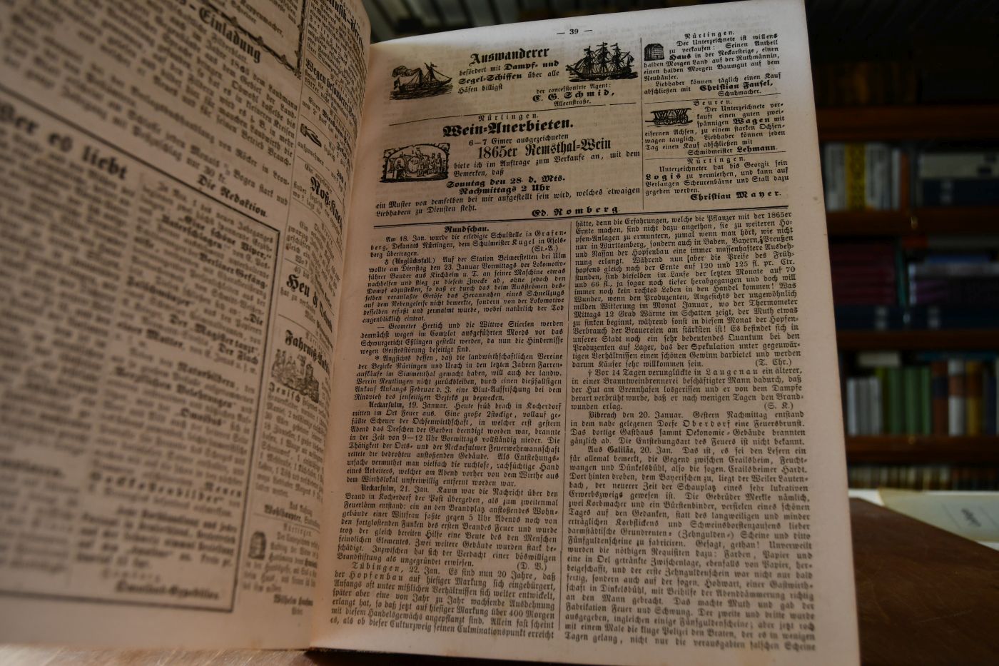 Wochen-Blatt. Amts- und Intelligenz-Blatt für den Oberamtsbezirk Nürtingen. 35. Jahrgang. Nr. 1-153.