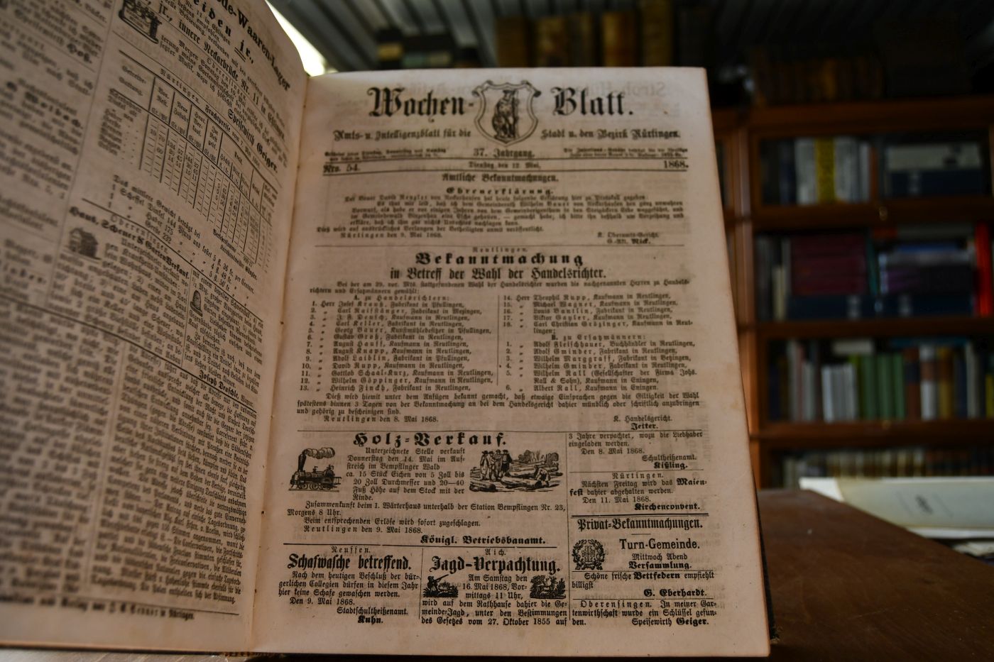 Wochen-Blatt. Amts- und Intelligenz-Blatt für den Oberamtsbezirk Nürtingen. 37. Jahrgang. Nr. 1-152.