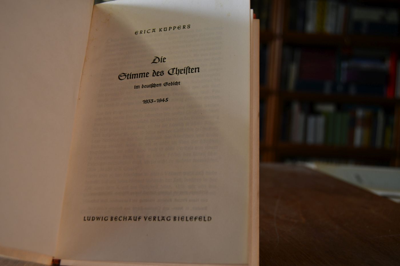 Die Stimme der Christen im deutschen Gedicht 1933-1945.