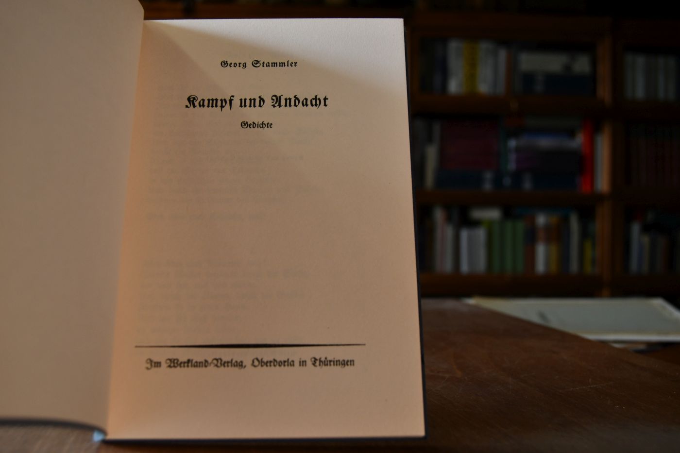 Kampf und Andacht.. Gedichte.
