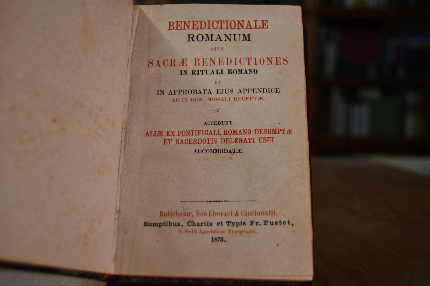 Benedictionale Romanum sive Sacrae Benedictiones in Rituali Romano et in approbata ejus appendice ac in Rom. Missali receptae. Accedunt aliae ex Pontificali Romano desumptae et sacerdotis delegati usui adcommodatae.